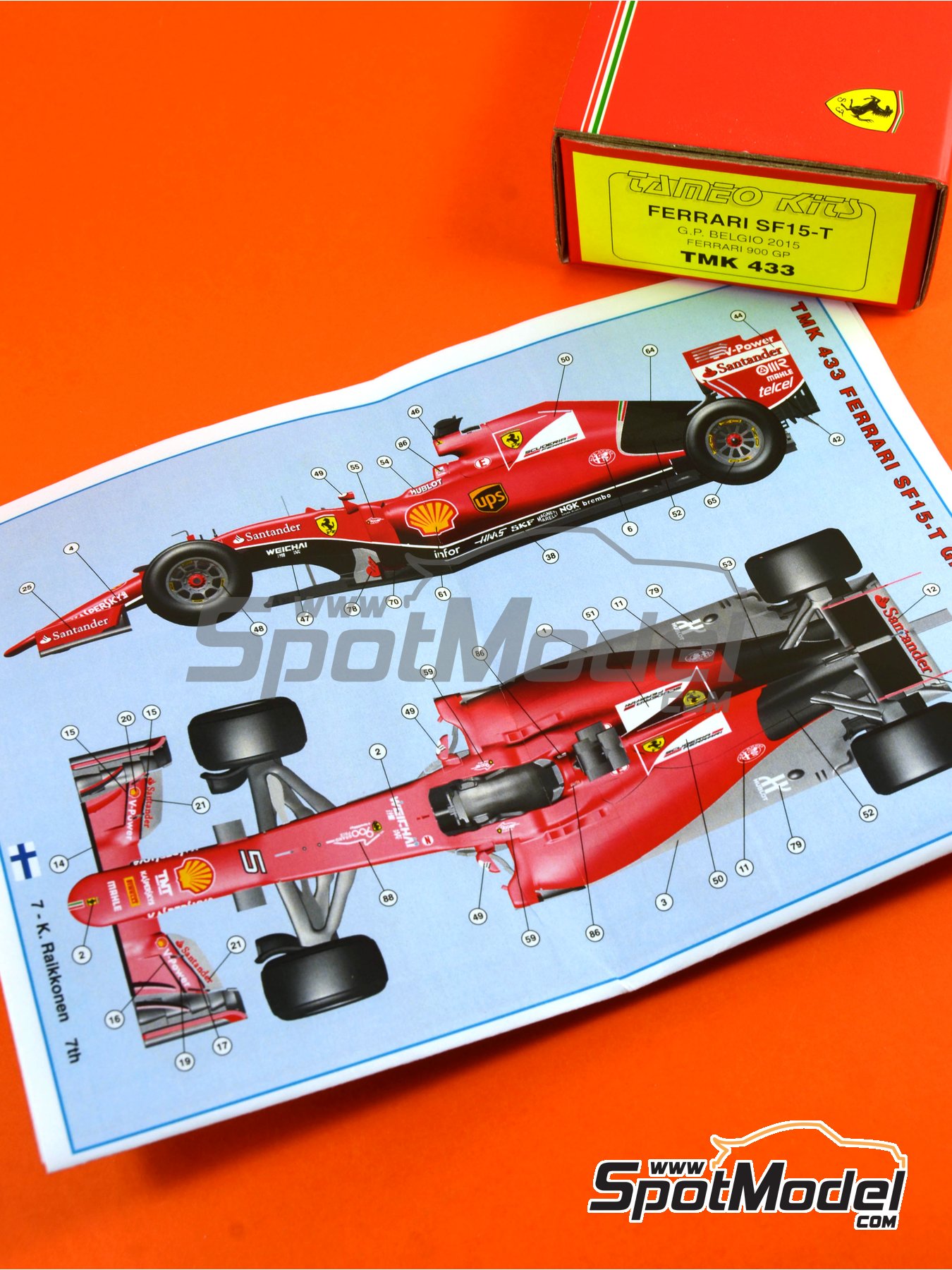 自動車 TAMEO kit TMK433 Ferrari SF15-T Belgio Tameo Kits TMK433: Car scale model kit 1/43 scale - Ferrari SF15-T
